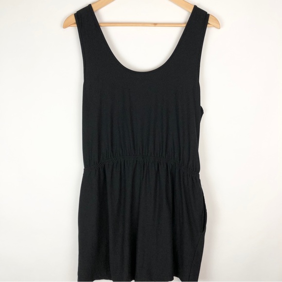 Terra & Sky Black Sleeveless Shorts Romper with Pockets - Picture 2 of 10